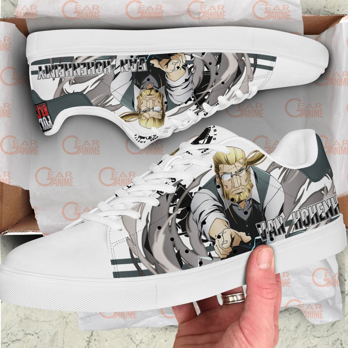 Fullmetal Alchemist Van Hohenheim Skate Sneakers Custom Anime Shoes