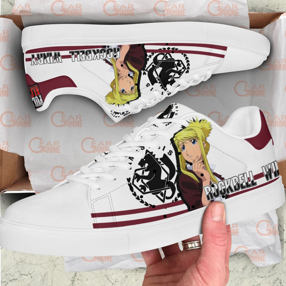 Fullmetal Alchemist Winry Rockbell Skate Sneakers Custom Anime Shoes