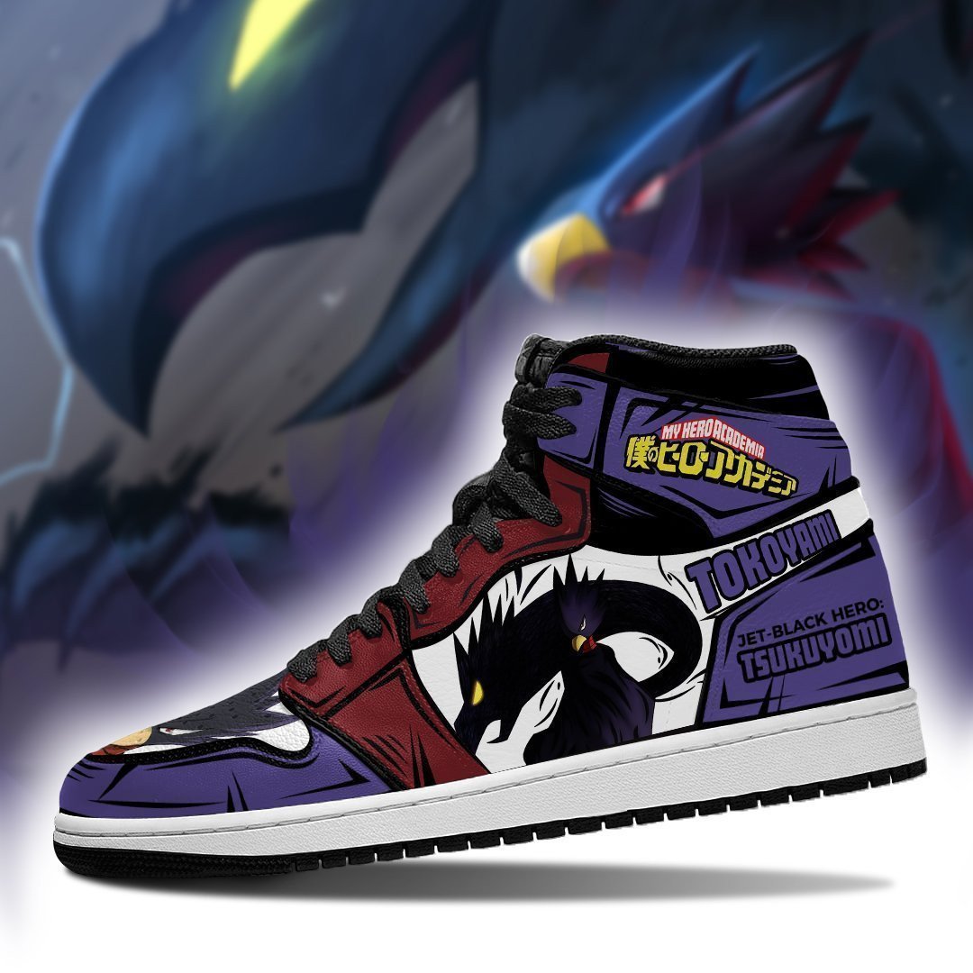 Fumikage Tokoyami JD1s Sneakers Tsukuyomi My Hero Academia JD1s Sneakers, Air Jordan Hightop