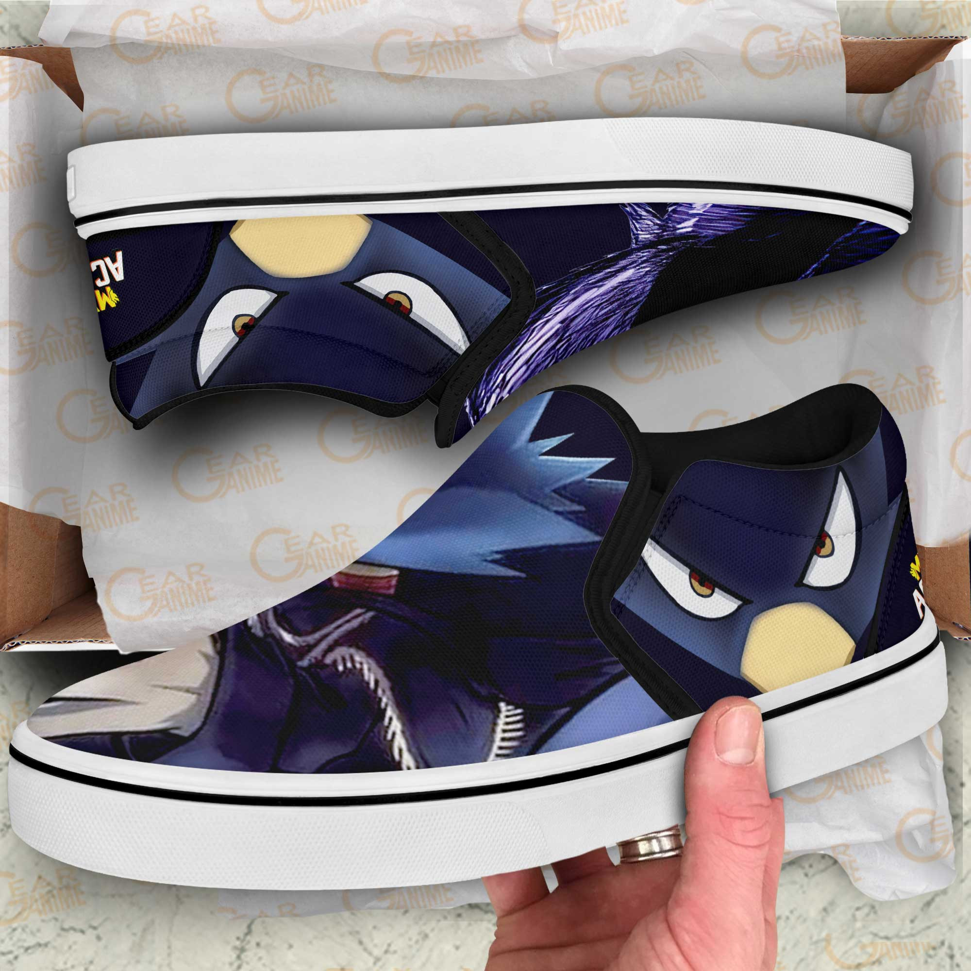 Fumikage Tokoyami Slip-On Shoes Canvas My Hero Academia Custom Anime Shoes
