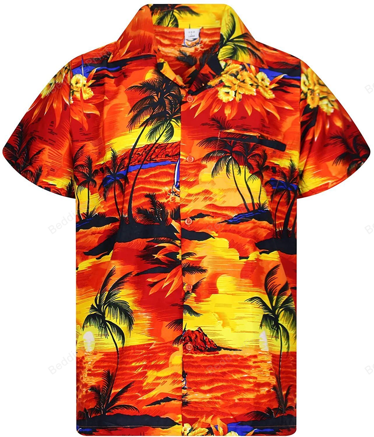 Funky Beach Orange Hawaiian Shirt