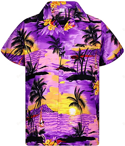 Funky Hawaiian Shirt Surf Purple