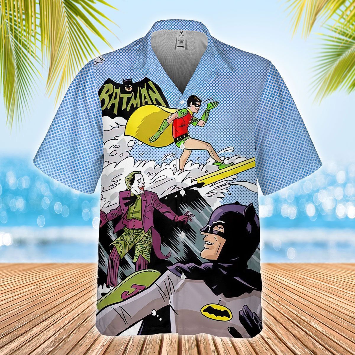 Funny Batman Robin Joker Surfing Hawaiian Shirt