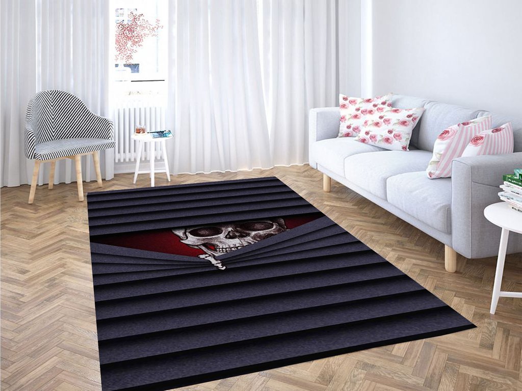 Funny Skull Wallpaper Living Room Modern Carpet Rectangle Rug