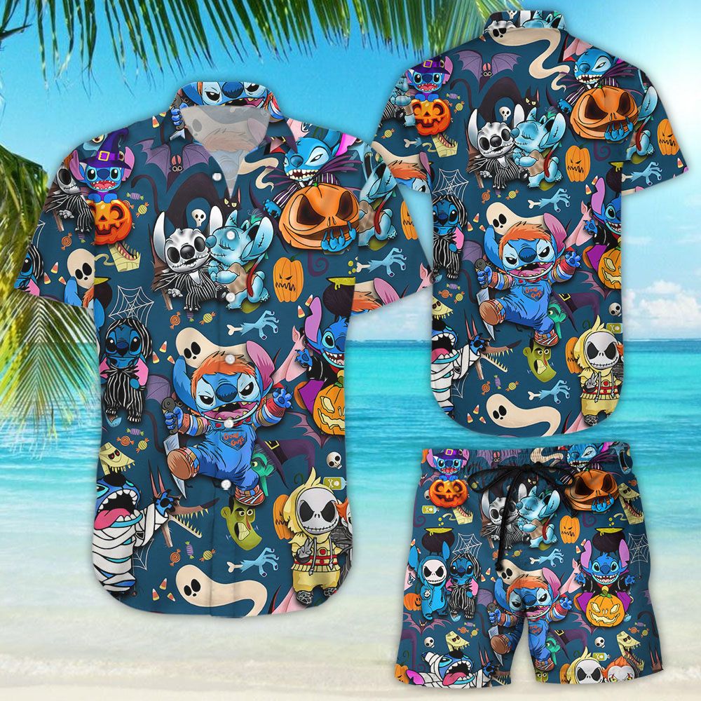 Funny Stitch Halloween Hawaiian Shirt