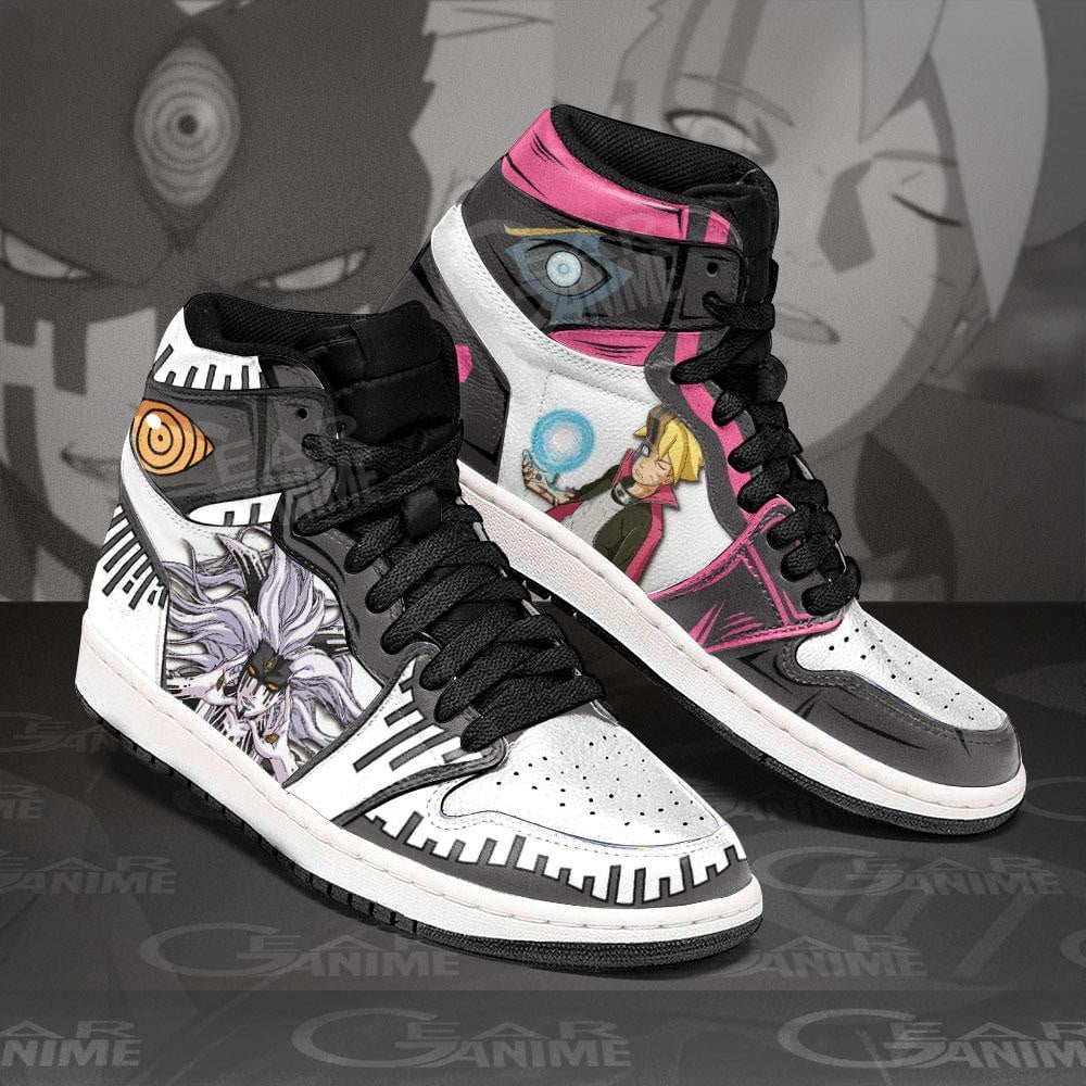 Fused Momoshiki and Borushiki JD1s Sneakers Anime Boruto Shoes, Air Jordan Hightop