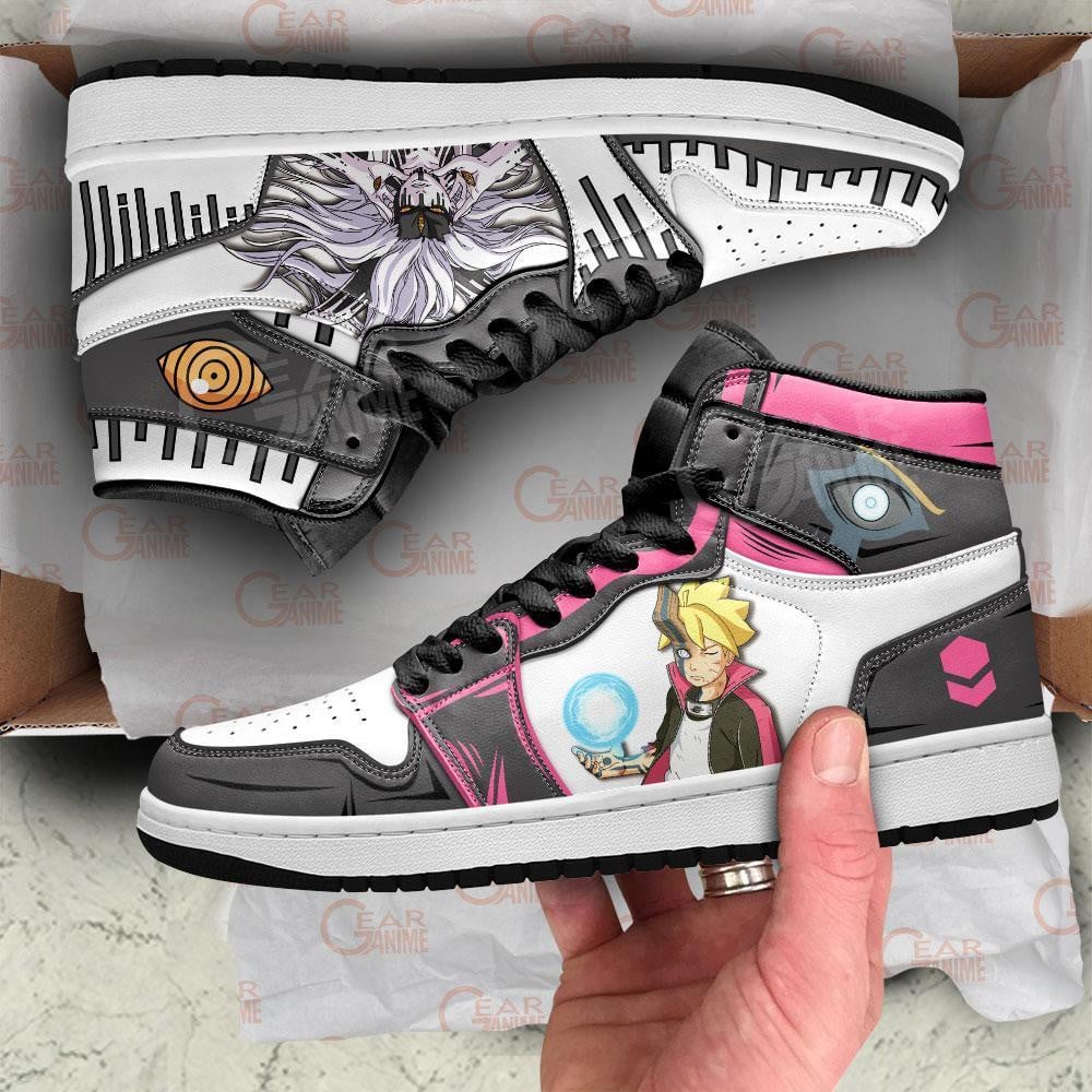 Fused Momoshiki and Borushiki JD1s Sneakers Anime Boruto Shoes, Air Jordan Hightop