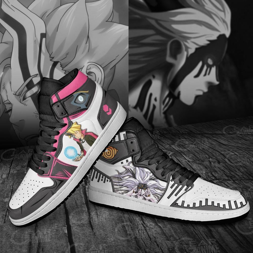 Fused Momoshiki and Borushiki JD1s Sneakers Anime Boruto Shoes, Air Jordan Hightop