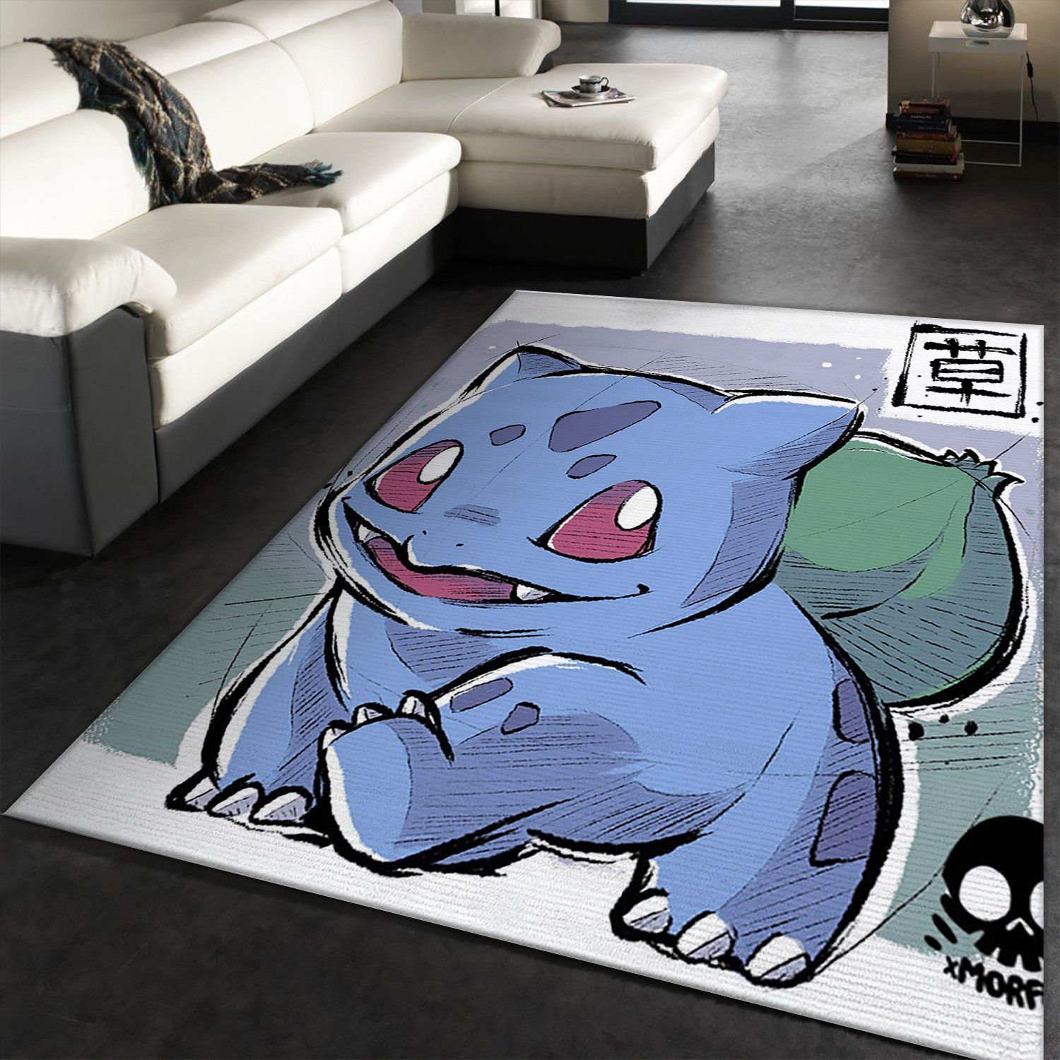 Fushigidane Pokemon Rectangle Rug – Custom Size And Printing