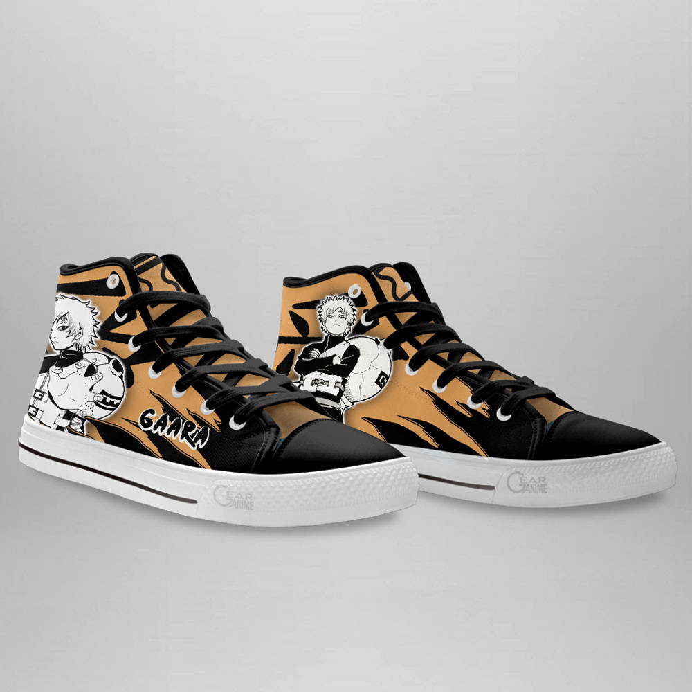 Gaara High Top Shoes Anime Sneakers Manga Style