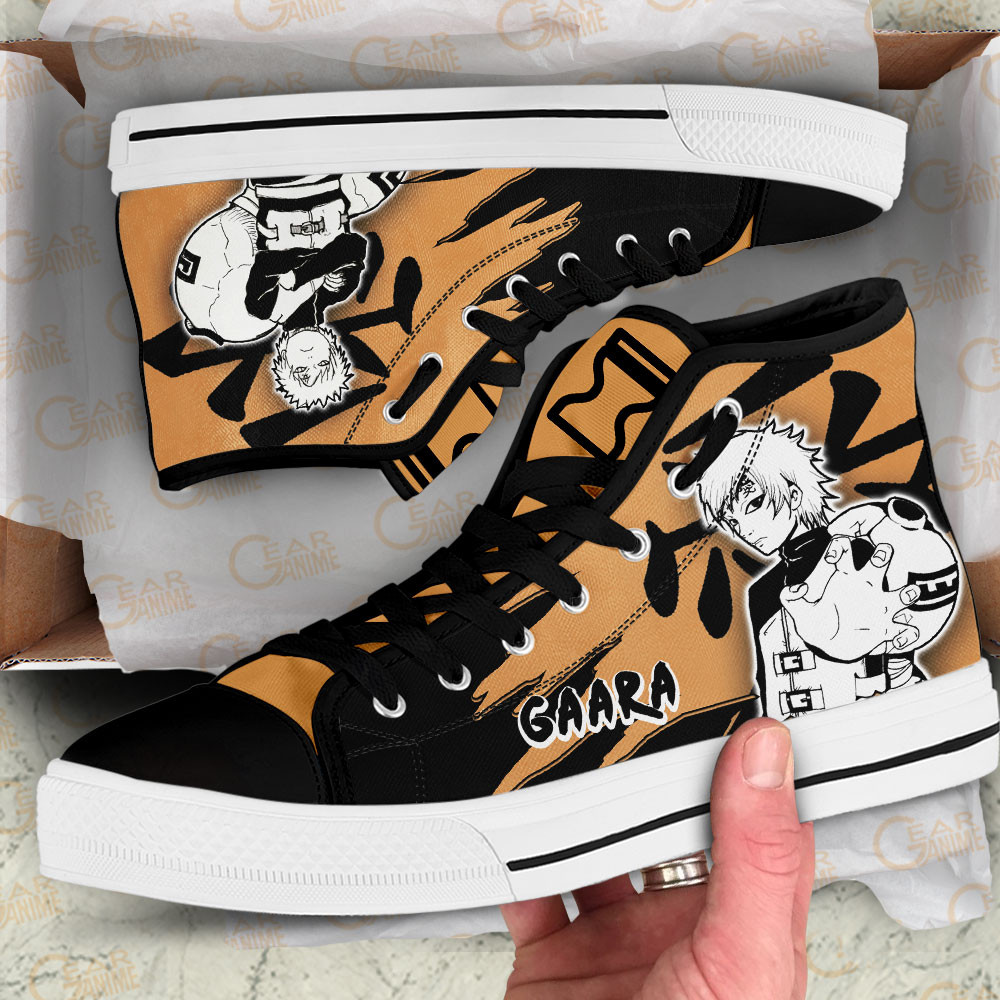 Gaara High Top Shoes Anime Sneakers Manga Style
