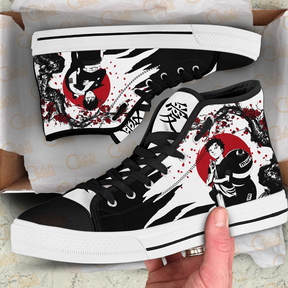 Gaara High Top Shoes Custom NRT Anime Sneakers Japan Style