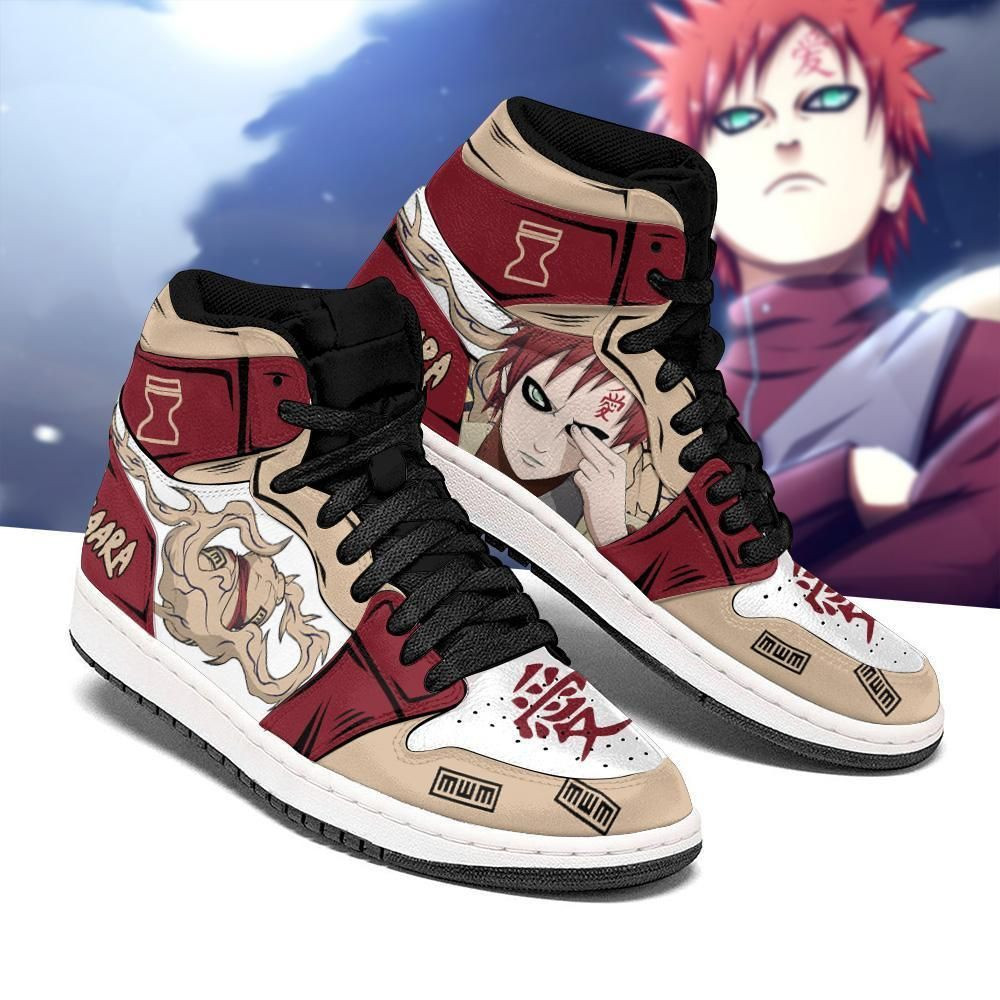 Gaara Naruto Anime 1 High Top Air Jordan Sneaker, Air Jordan Hightop