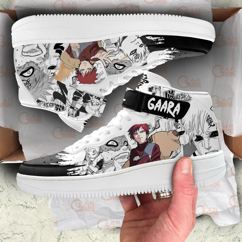 Gaara Sneakers Air Mid Custom Anime Shoes Mix Manga