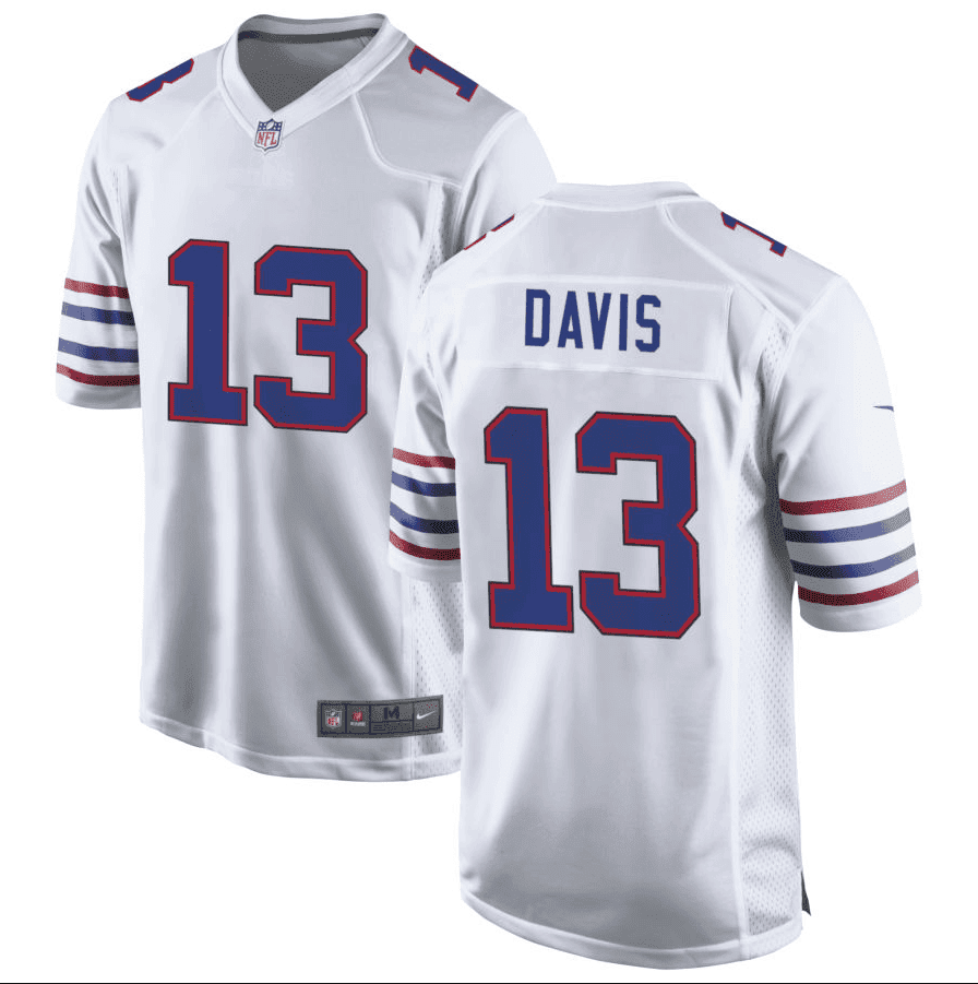 Gabe Davis Men's Buffalo Bills Throwback White Jersey - All Stitched 