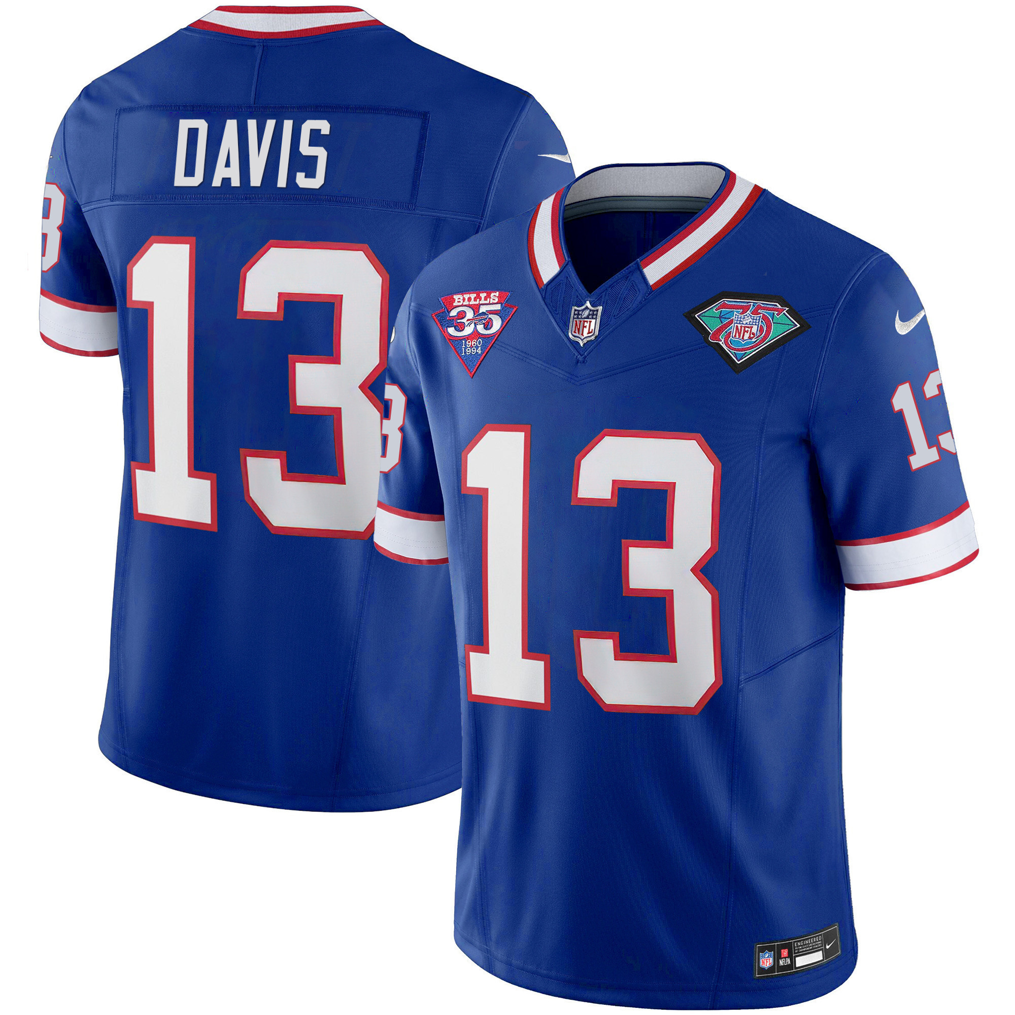 Gabriel Davis Men's Buffalo Bills 1994 Throwback Vapor Royal Jersey - All Stitched 