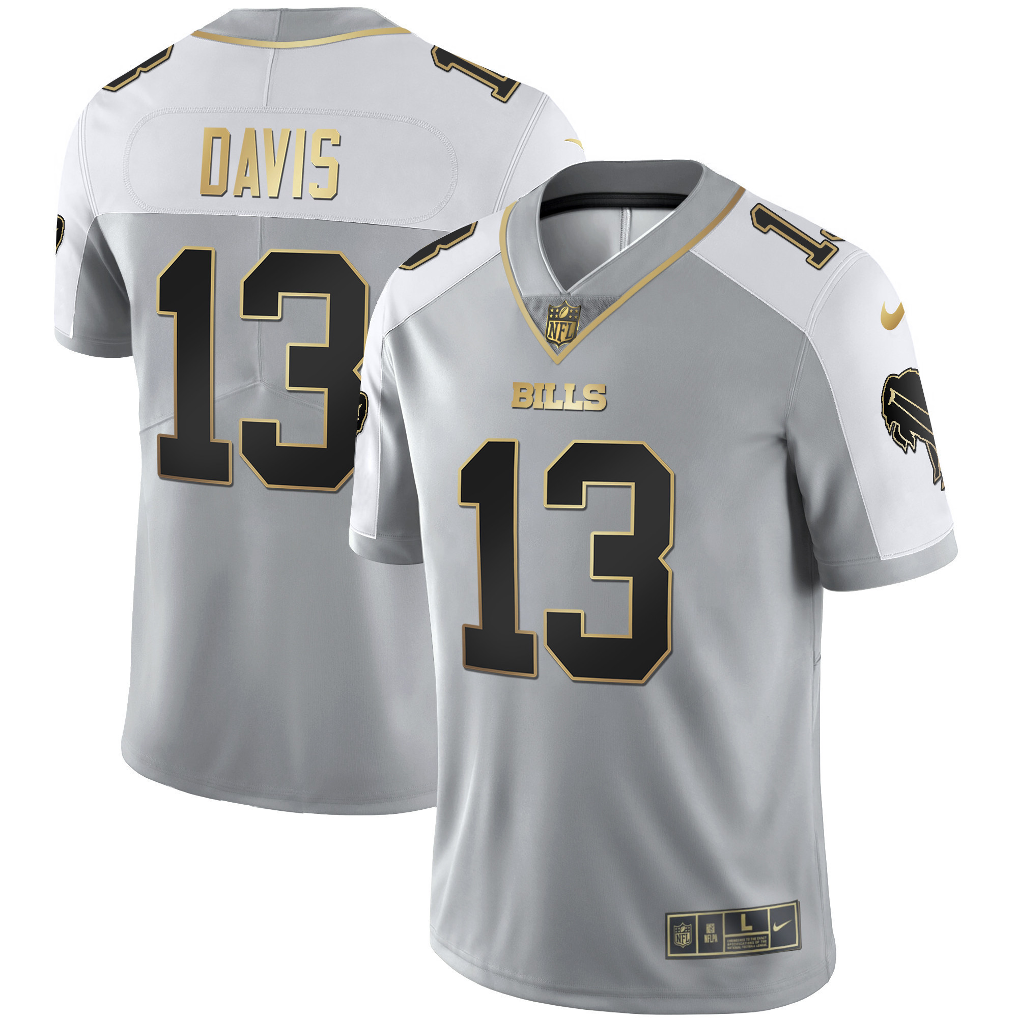 Gabriel Davis Men's Buffalo Bills Alternate Vapor Black Gold & Black Inverted Limited Gray Gold Jersey - All Stitched 
