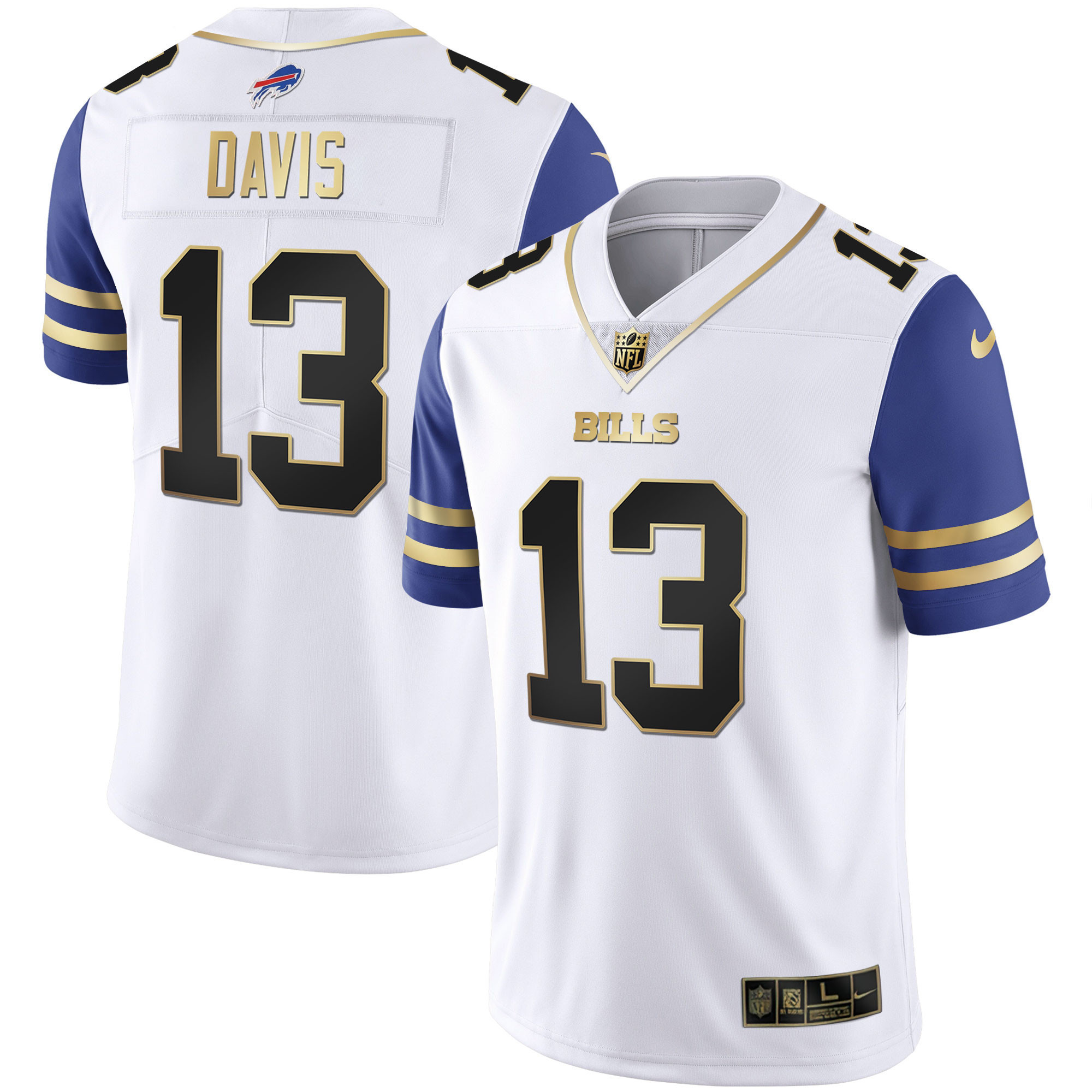 Gabriel Davis Men's Buffalo Bills Alternate Vapor Black Gold & Black Inverted Limited Royal Sleeves Jersey - All Stitched 
