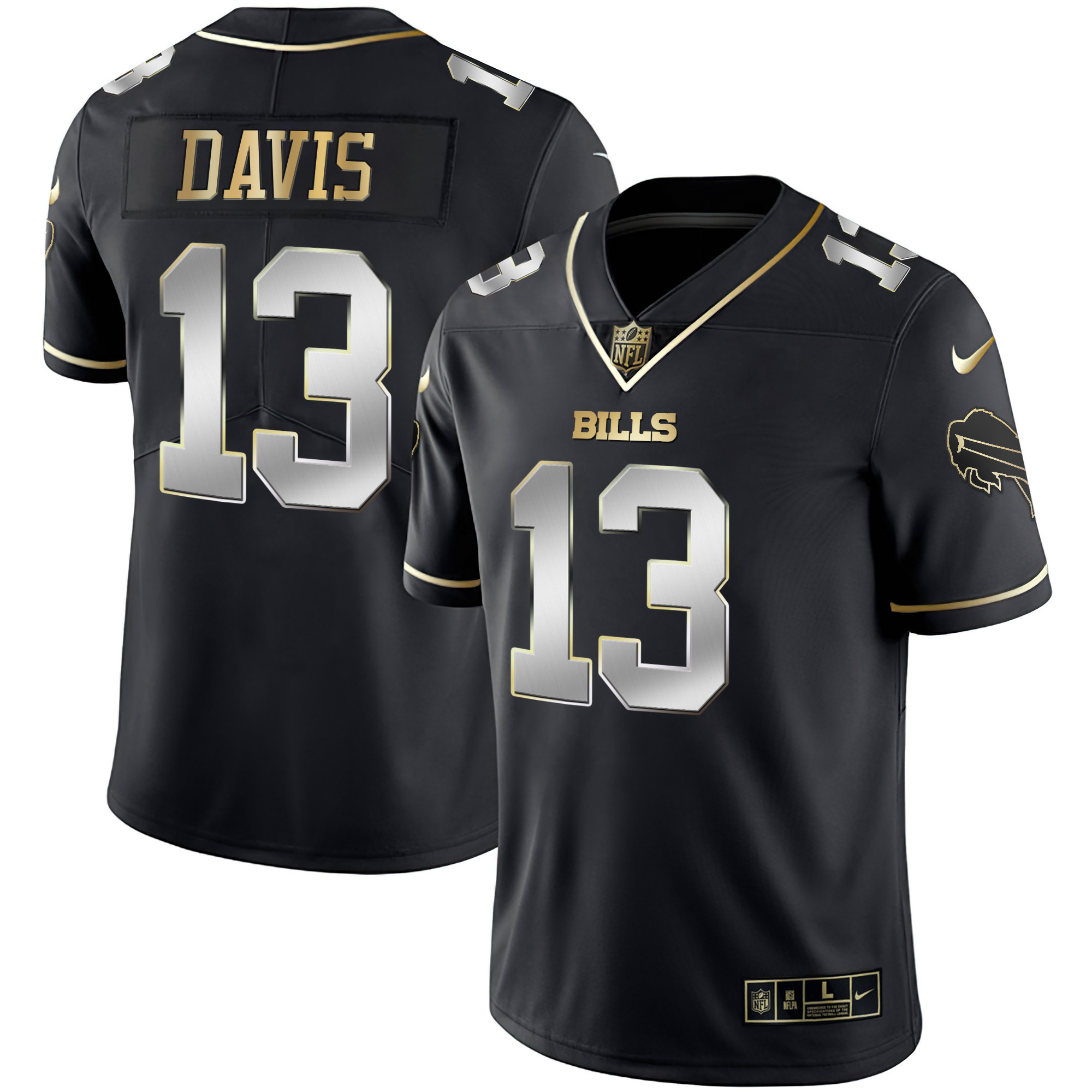 Gabriel Davis Men's Buffalo Bills White Gold & Black Gold Black Limited Jersey - All Stitched 