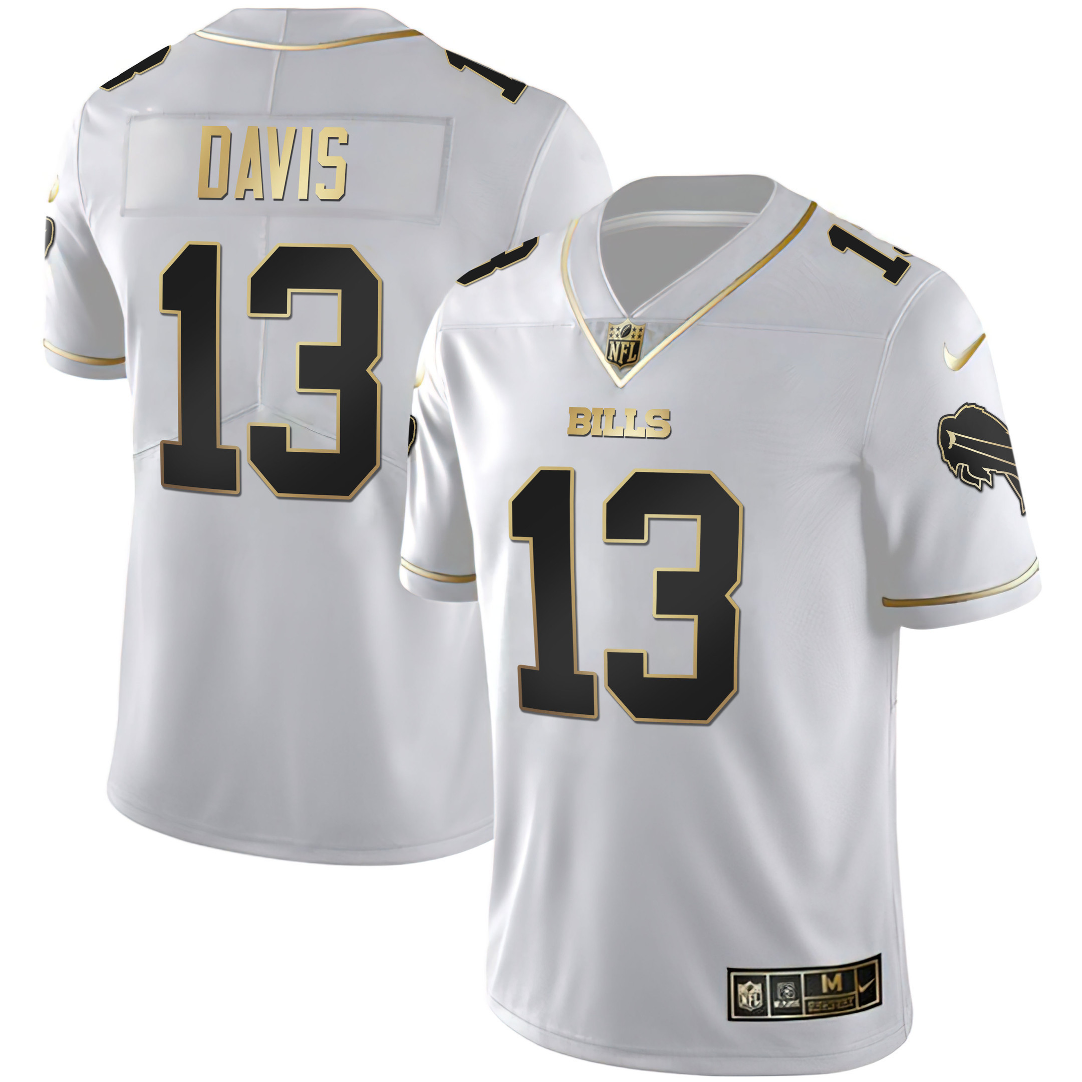 Gabriel Davis Men's Buffalo Bills White Gold & Black Gold White Gold Jersey - All Stitched 