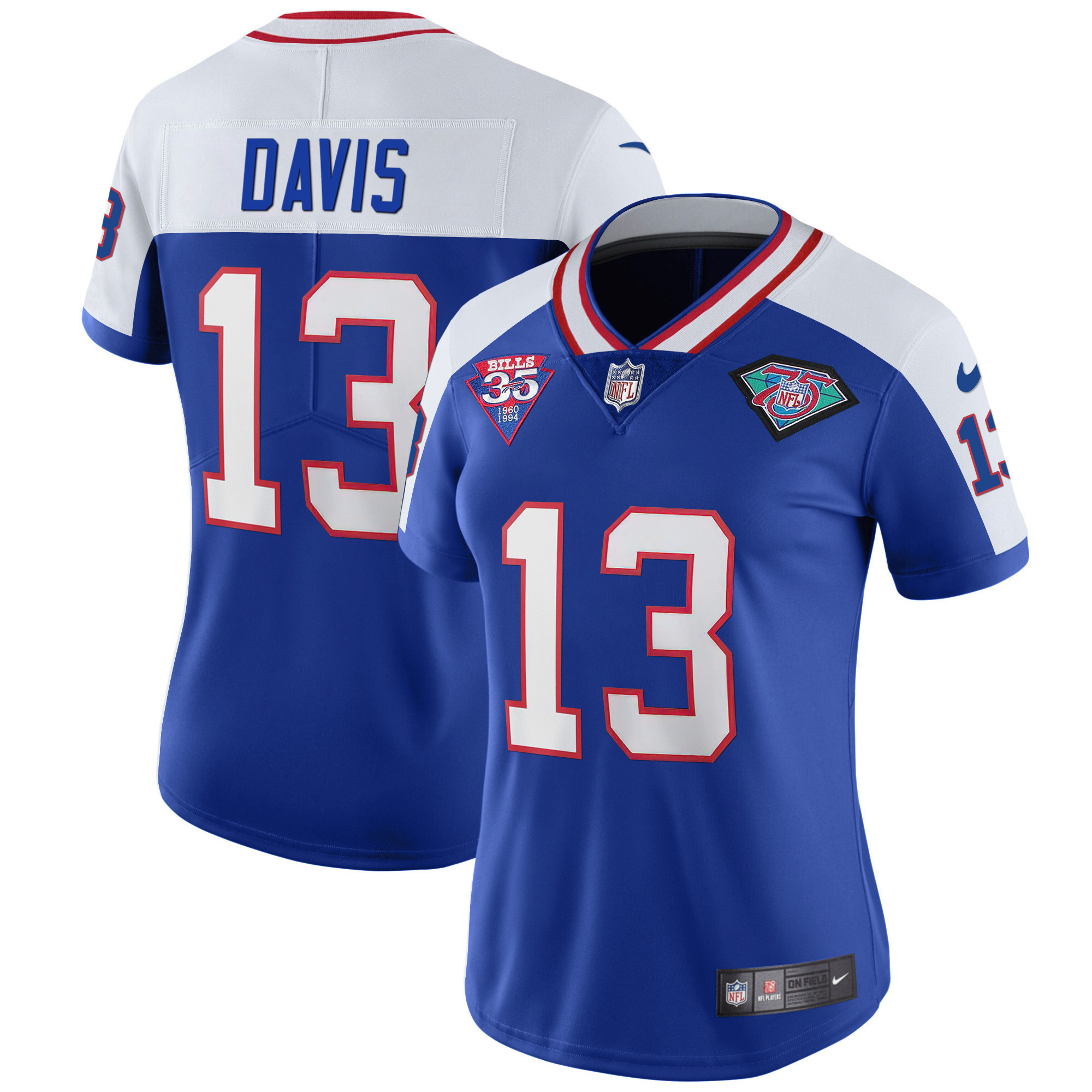 Gabriel Davis Women's Buffalo Bills 1994 Throwback Vapor Alternate Jersey - All Stitched 