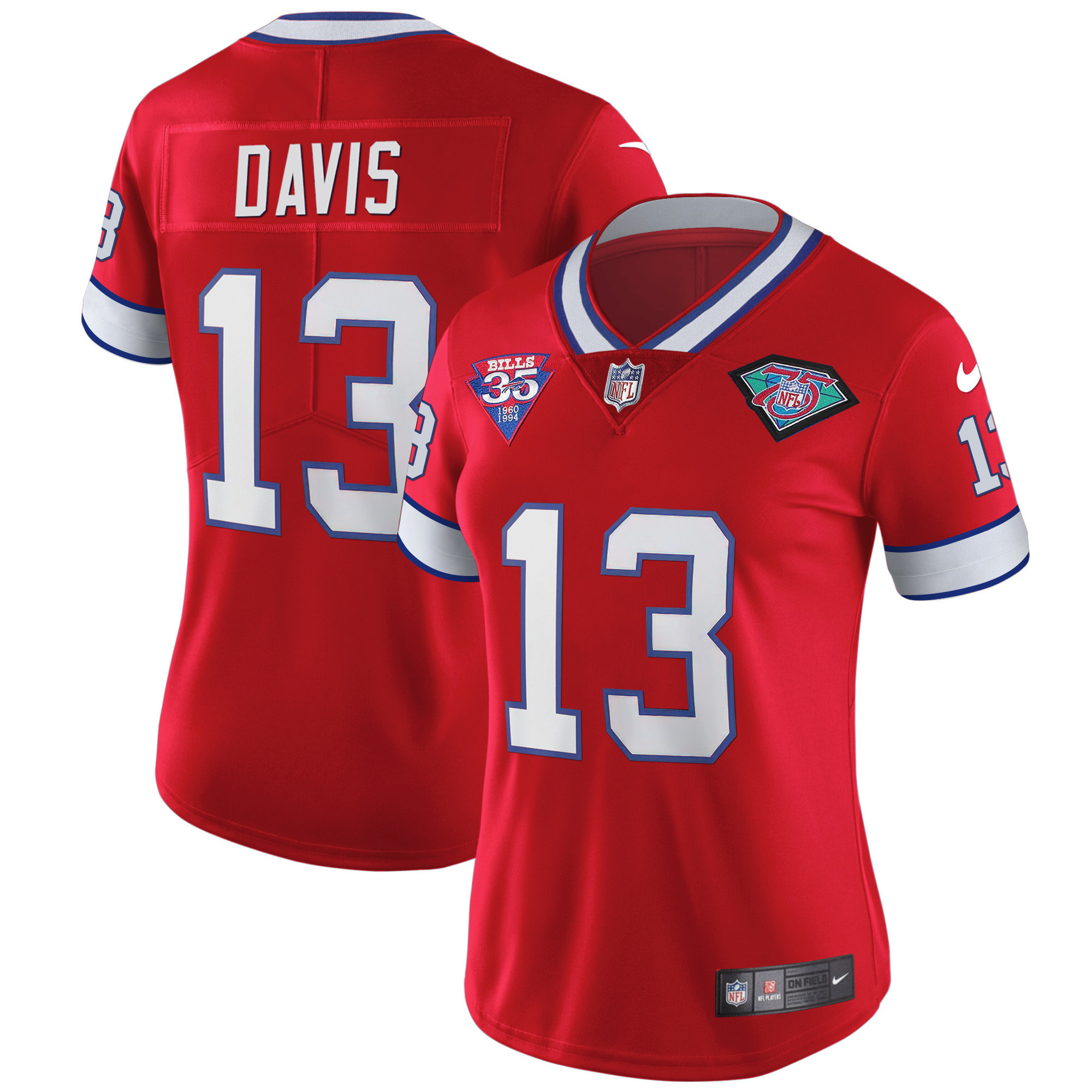 Gabriel Davis Women's Buffalo Bills 1994 Throwback Vapor Red Jersey - All Stitched 