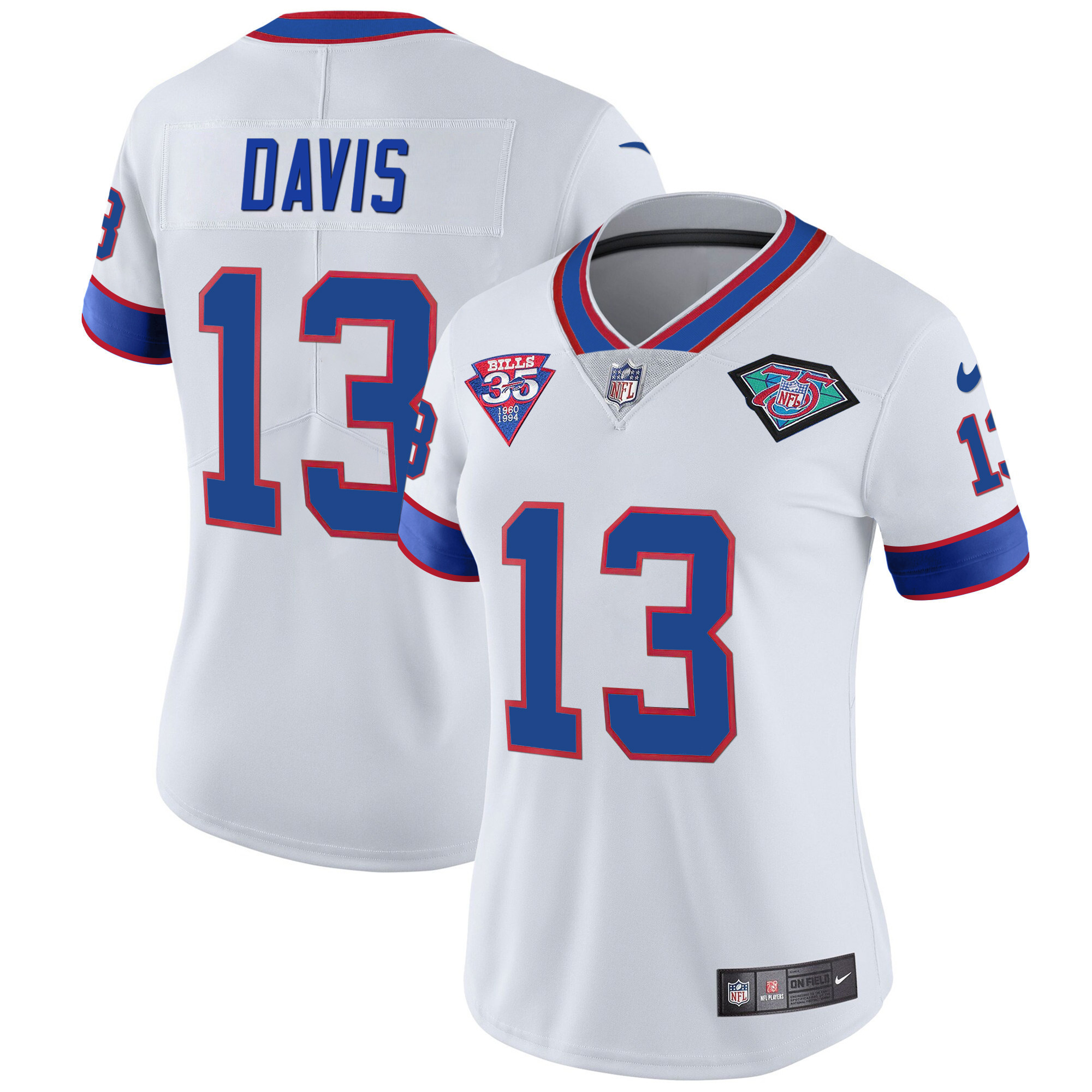 Gabriel Davis Women's Buffalo Bills 1994 Throwback Vapor White Jersey - All Stitched 