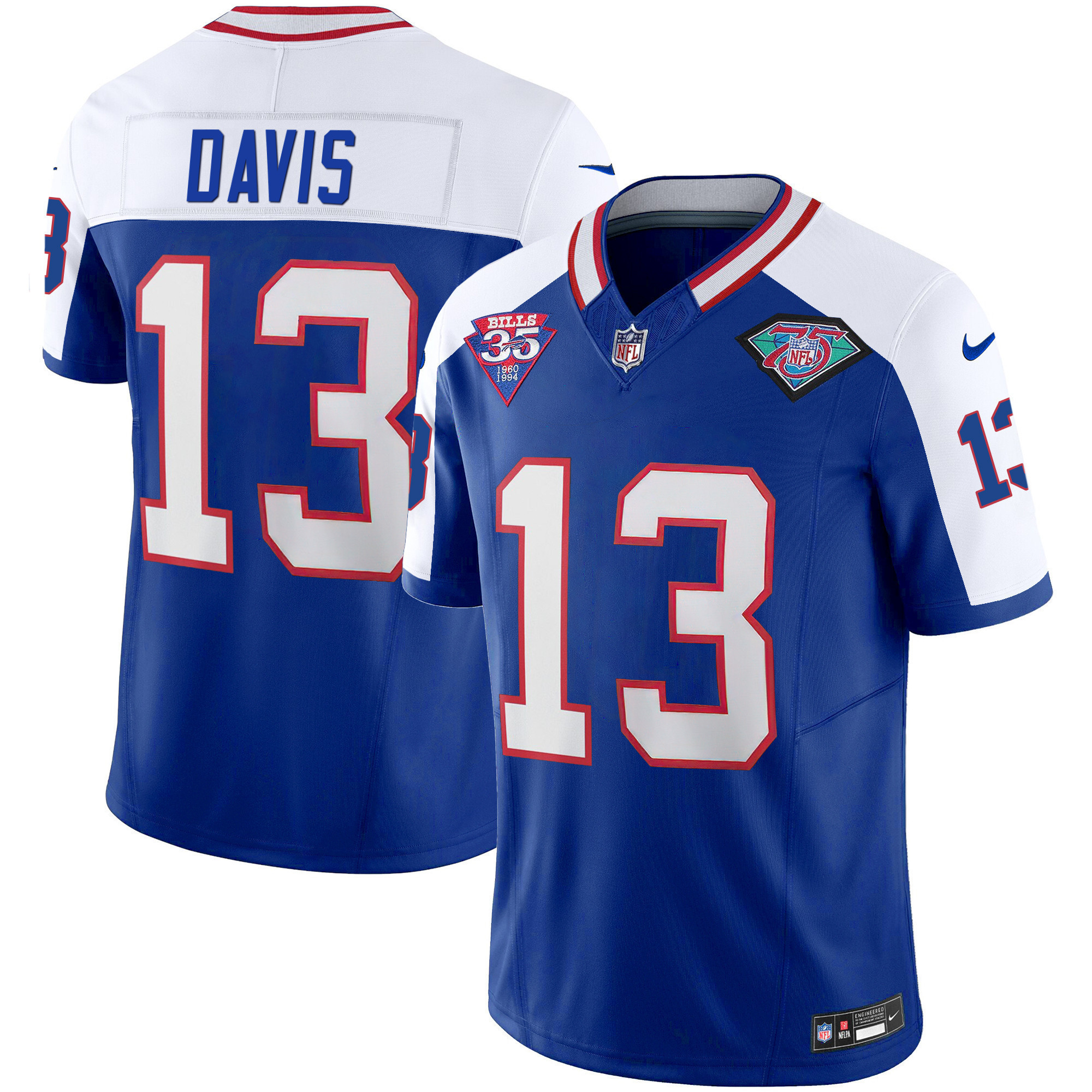 Gabriel Davis Youth's Buffalo Bills 1994 Throwback Vapor Alternate Jersey - All Stitched 
