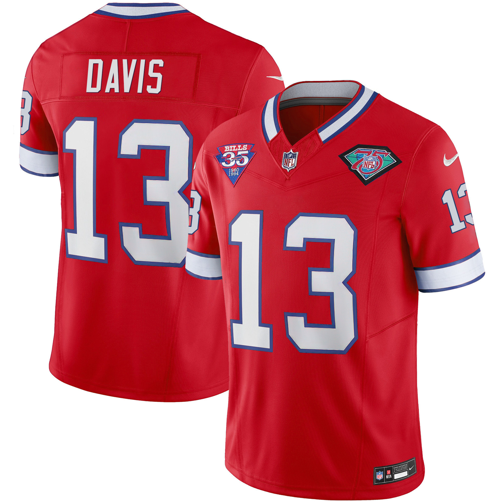 Gabriel Davis Youth's Buffalo Bills 1994 Throwback Vapor Red Jersey - All Stitched 