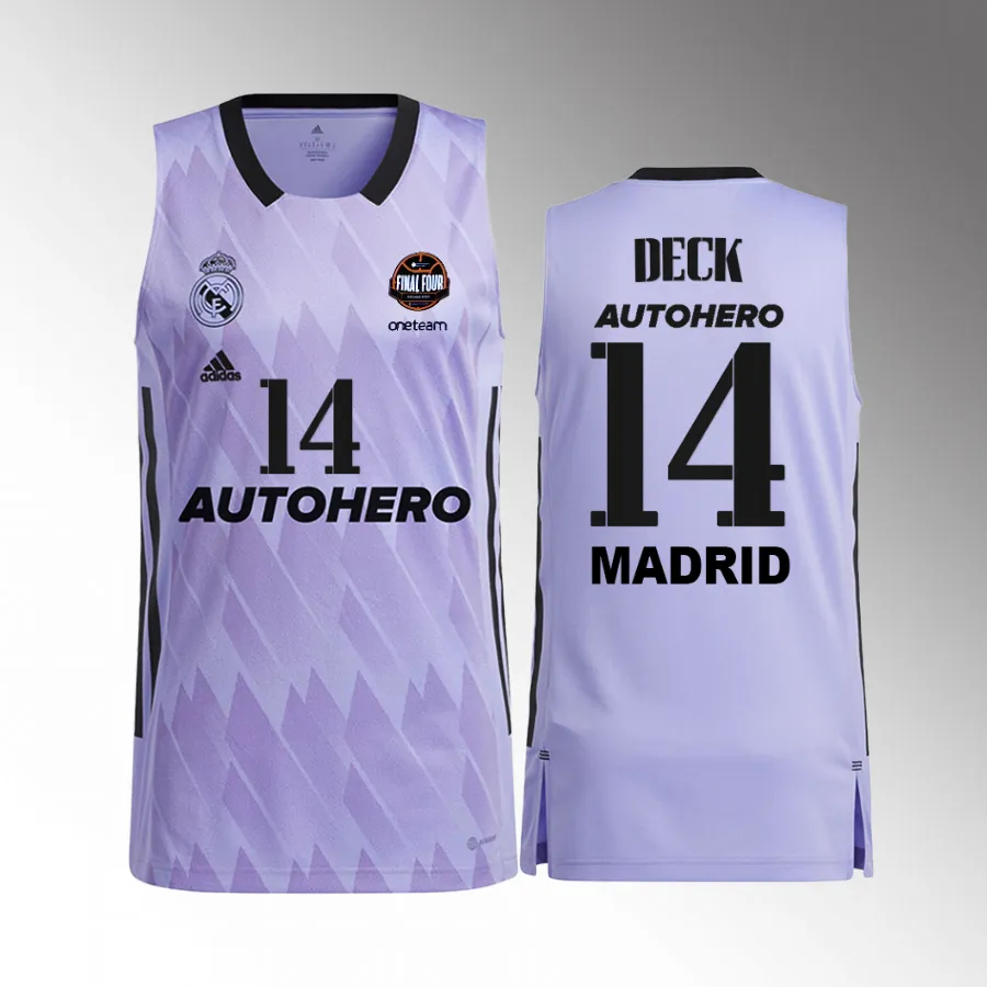 Gabriel Deck 11th Euroleague Champions Real Madrid #14 Purple Jersey Away Shirt