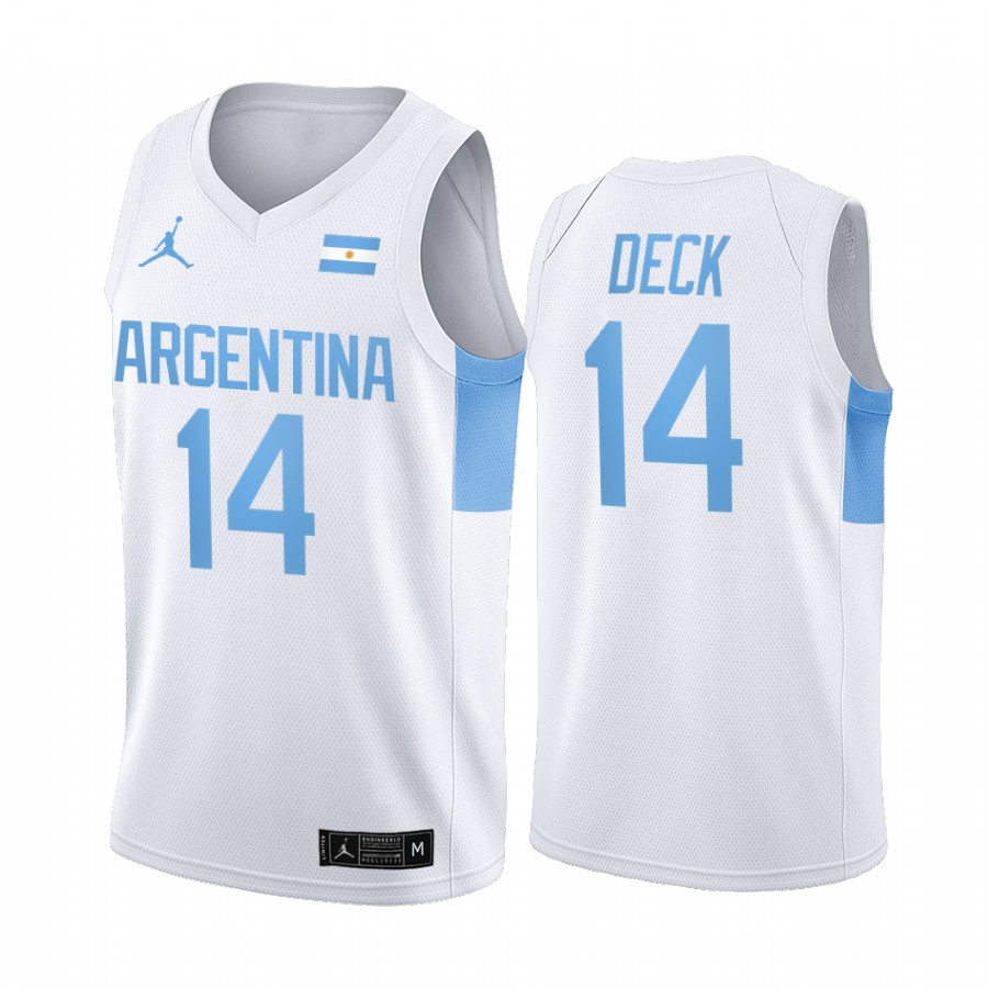 Gabriel Deck Argentina #14 White 2021 Olympic Home Jersey