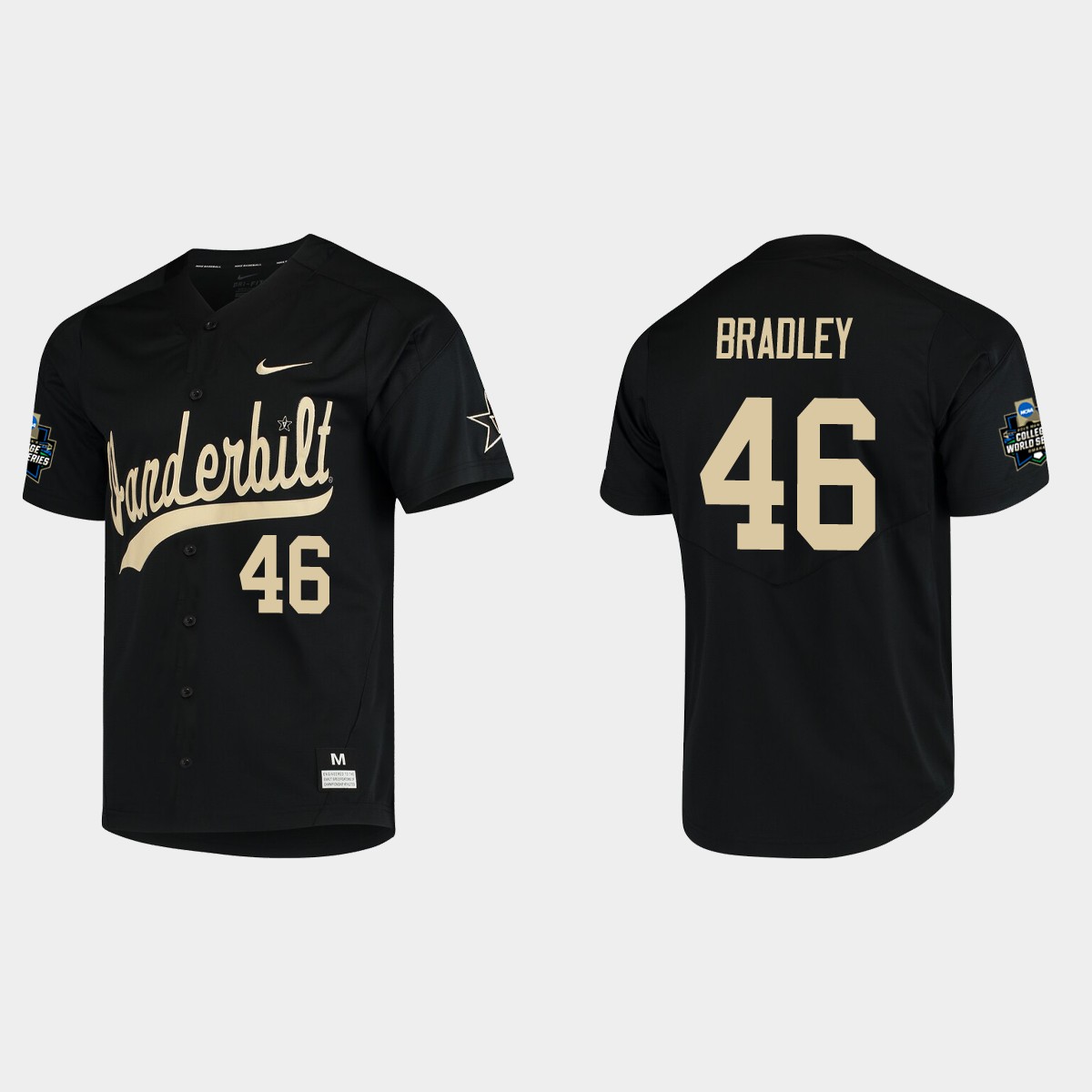 Gage Bradley Vanderbilt Commodores College World Series Jersey - Black