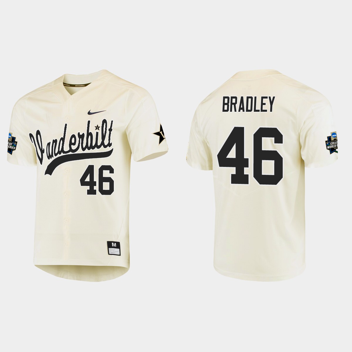 Gage Bradley Vanderbilt Commodores College World Series Jersey - Cream