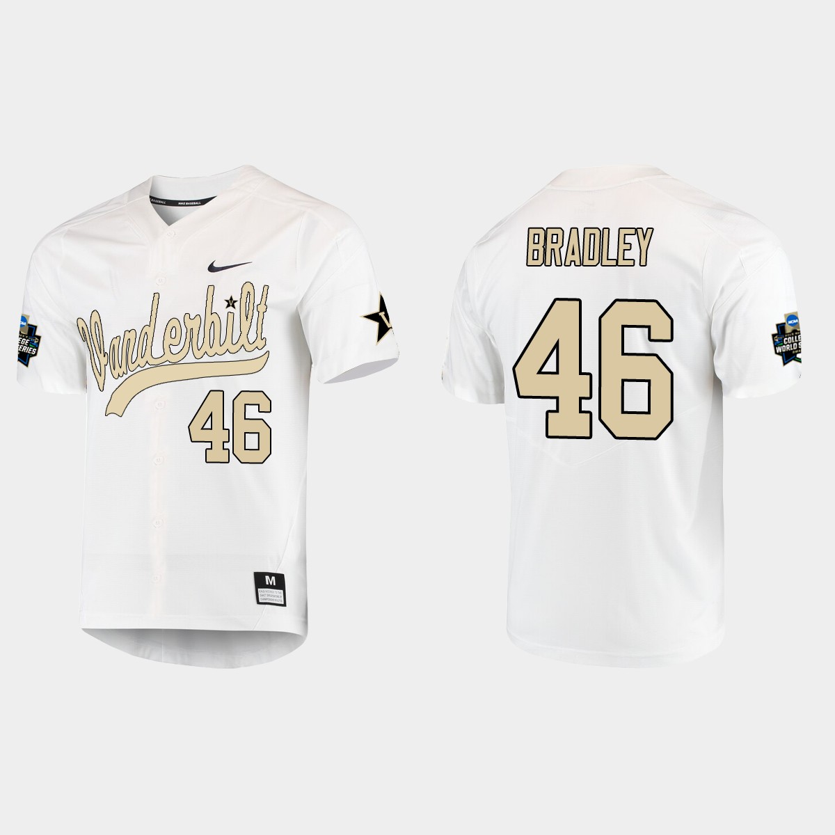 Gage Bradley Vanderbilt Commodores College World Series Jersey - White