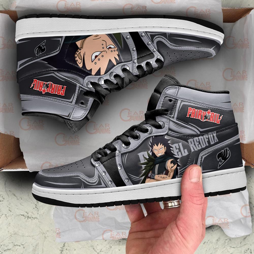 Gajeel Redfox JD1s Sneakers Anime Fairy Tail Shoes, Air Jordan Hightop