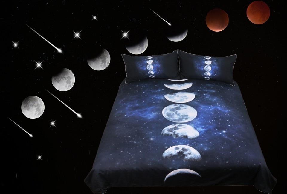 Galaxy Moon Eclipse Art Hop 3D Customized Duvet Cover Bedding Set