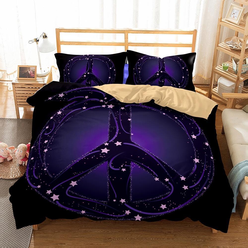 Galaxy Purple Peace 3D Customized Duvet Cover Bedding Set