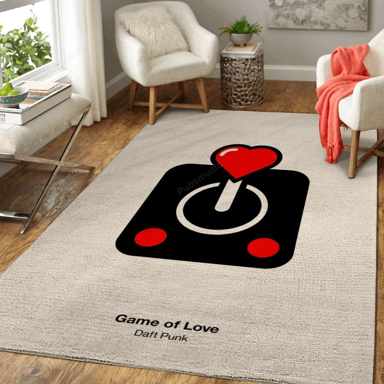 Game Of Love Music Art For Fans Living Room Area Rectangle Rug