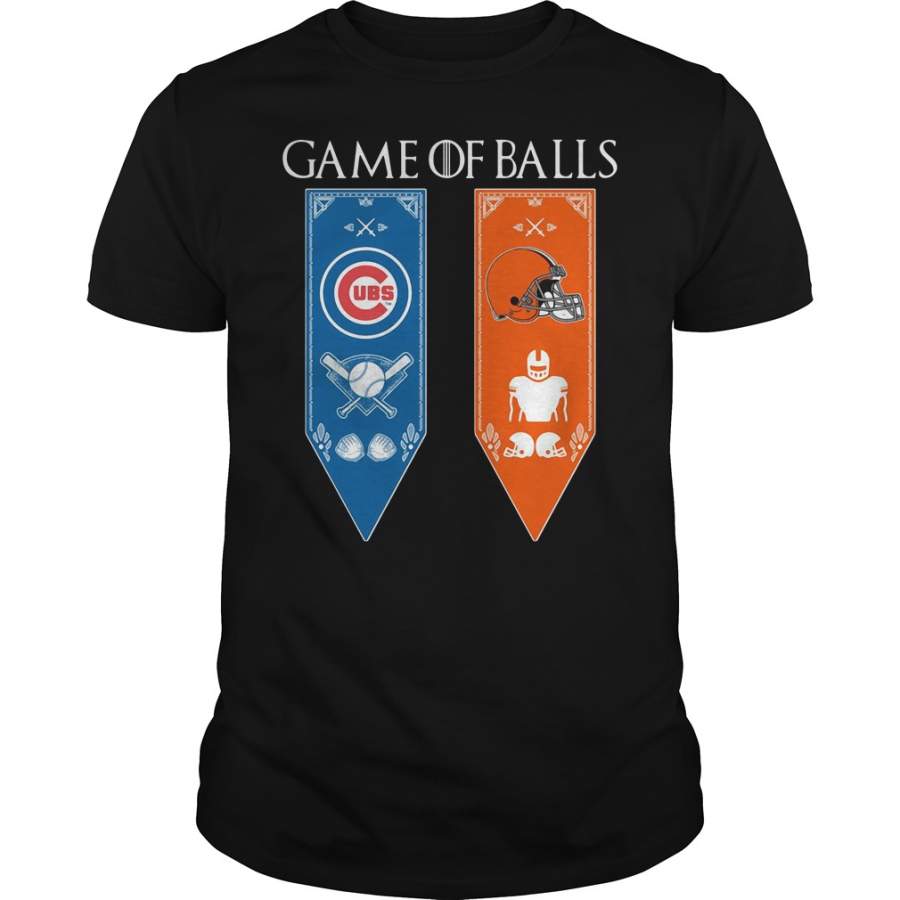 Game of Thrones game of balls Chicago Cubs and Cleveland Browns T-Shirt