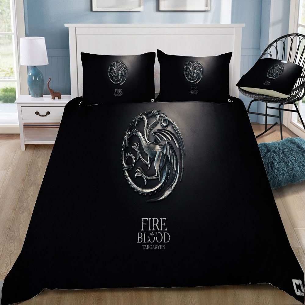 Game Of Thrones Logo 3D Customized Duvet Cover Bedding Set