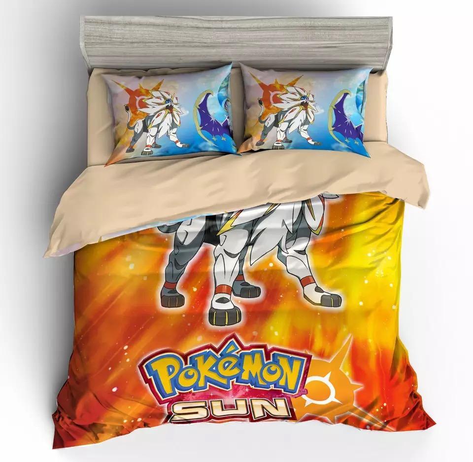 Game Pokemonun And Moon For Kids 3D Customized Duvet Cover Bedding Set