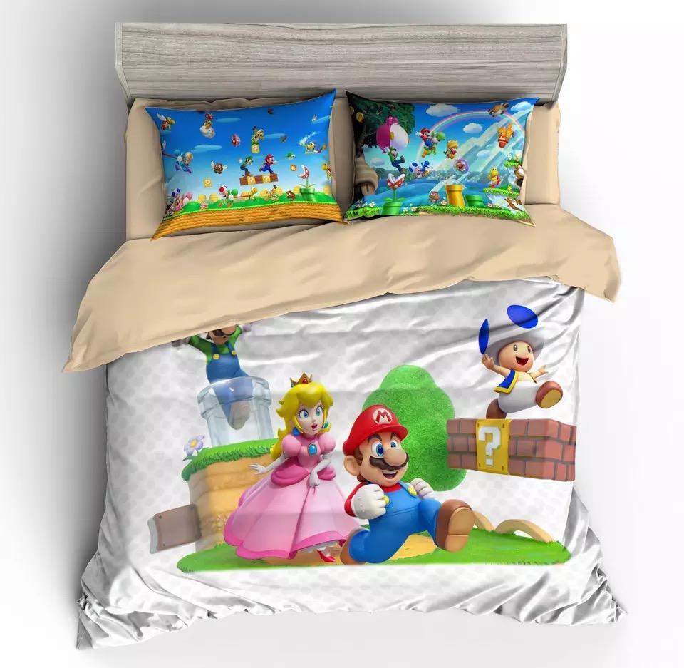Gameuper Mario 3D Land For Kids 3D Customized Duvet Cover Bedding Set