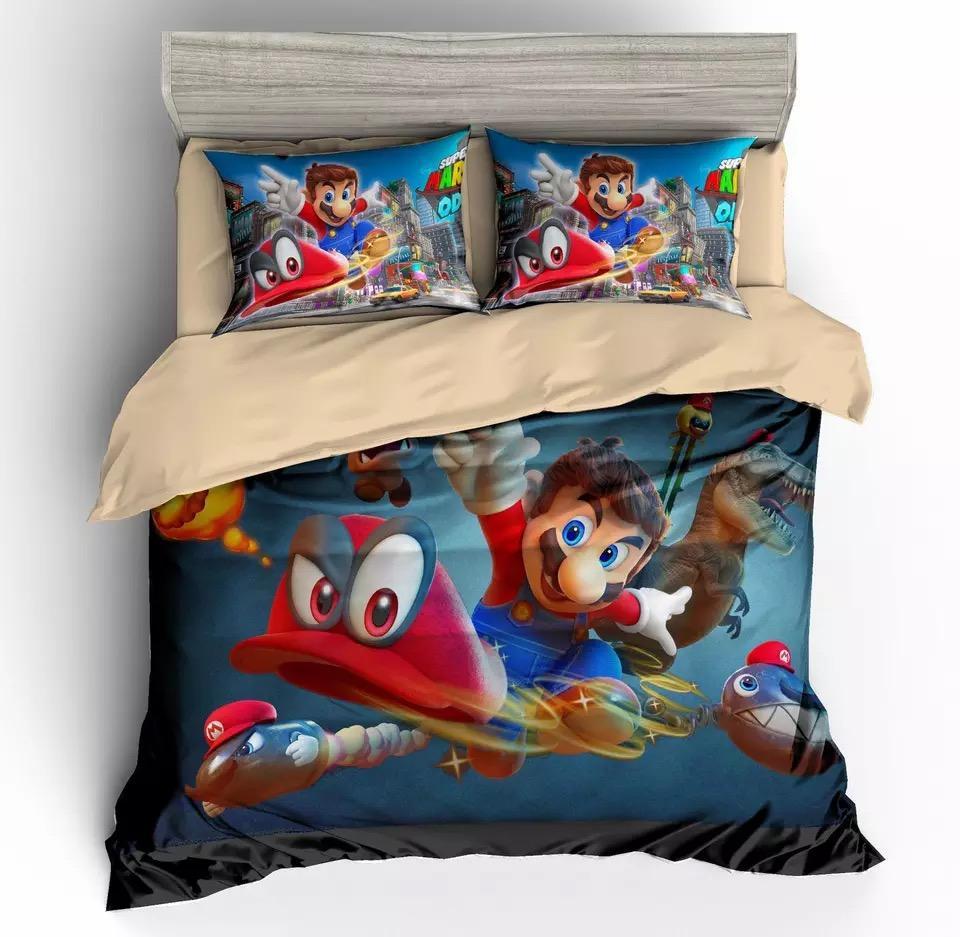 Gameuper Mario Odyssey For Kids 3D Customized Duvet Cover Bedding Set