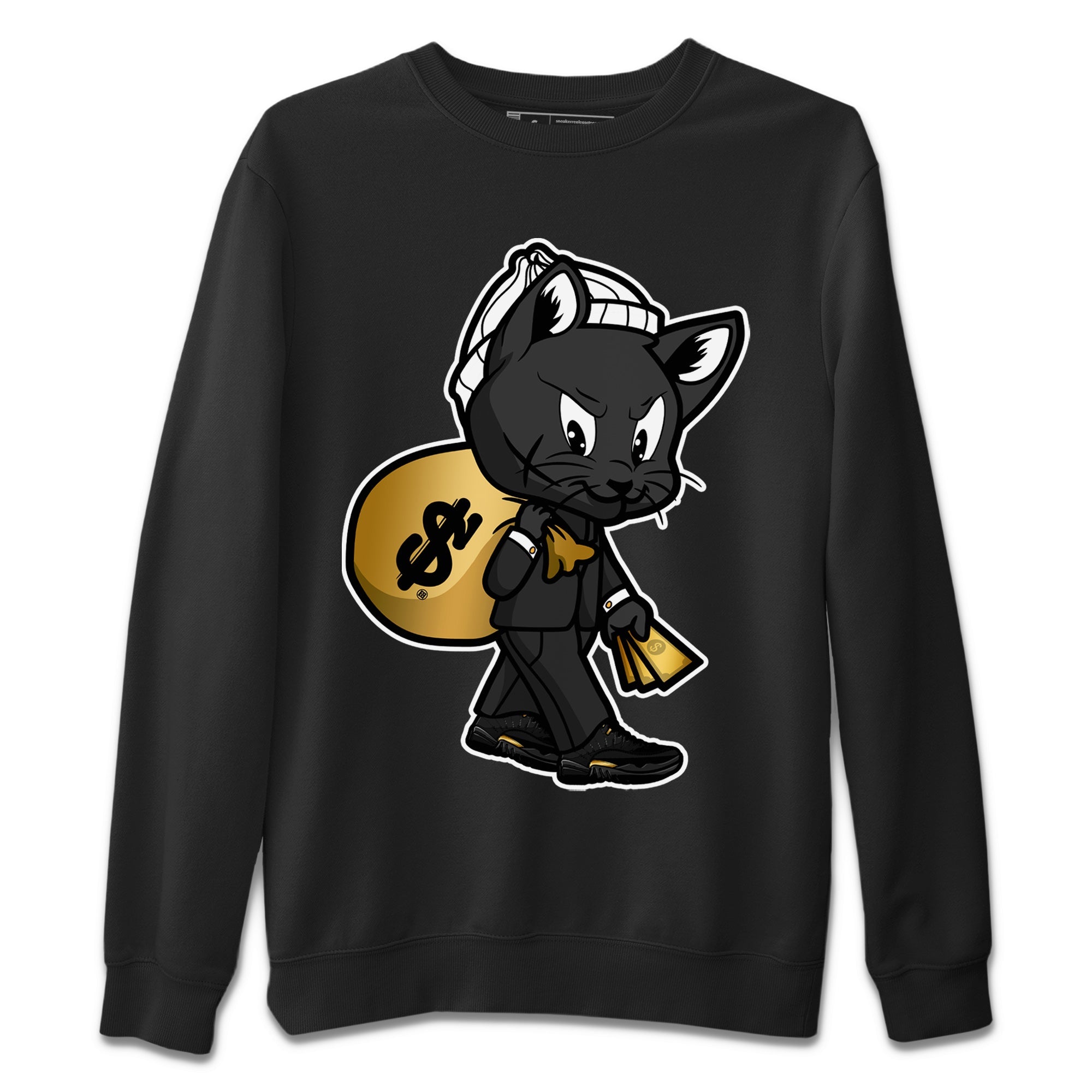 Gangster Cat Unisex Sweater – Air Jordan 12 Black Taxi, Sneakers Matching Sweater