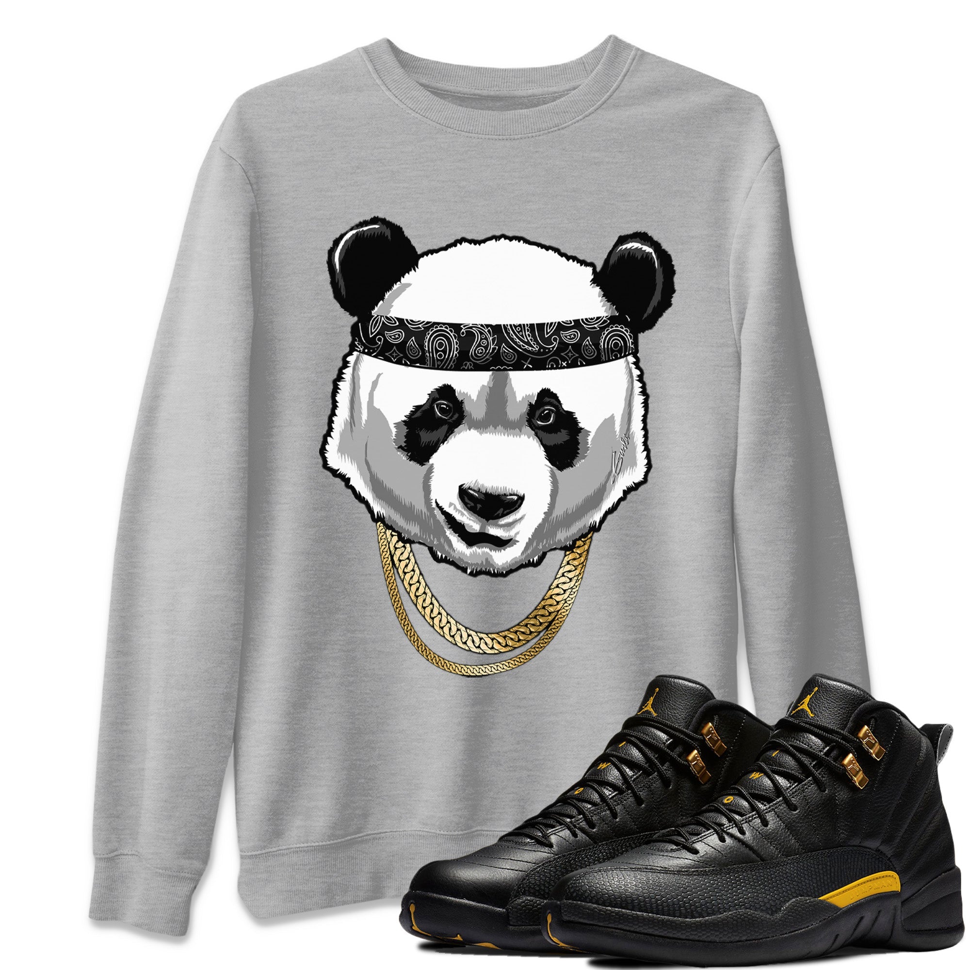 Gangster Panda Unisex Sweater – Air Jordan 12 Black Taxi, Sneakers Matching Sweater