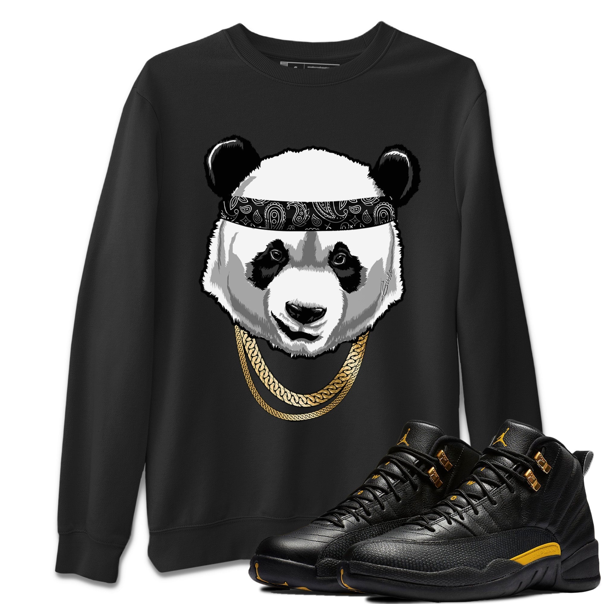 Gangster Panda Unisex Sweater – Air Jordan 12 Black Taxi, Sneakers Matching Sweater