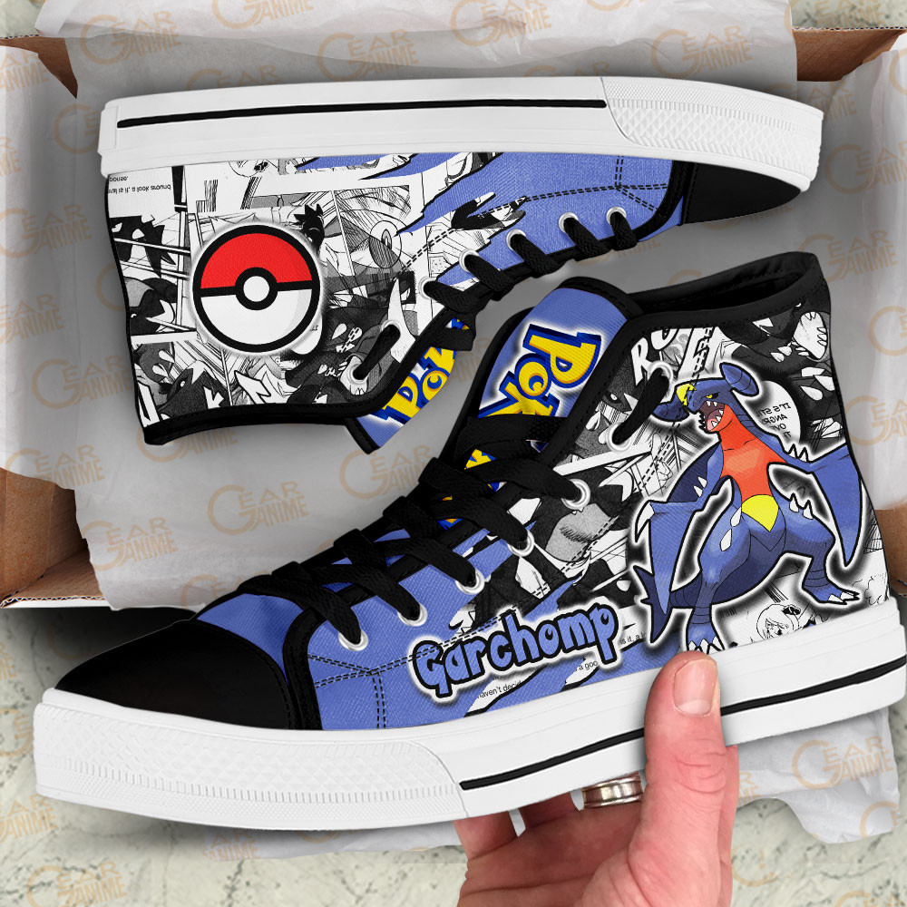 Garchomp High Top Shoes Custom Pokemon Anime Sneakers Mix Manga