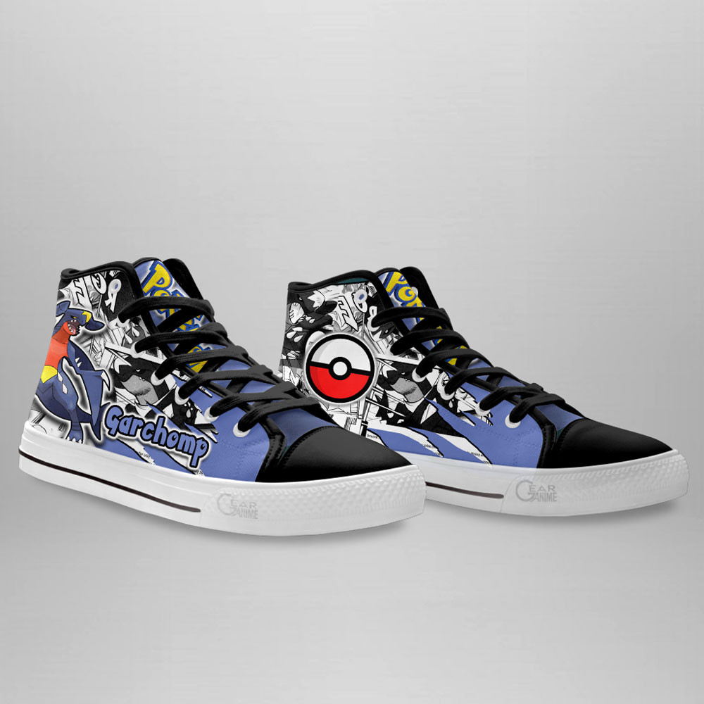 Garchomp High Top Shoes Custom Pokemon Anime Sneakers Mix Manga