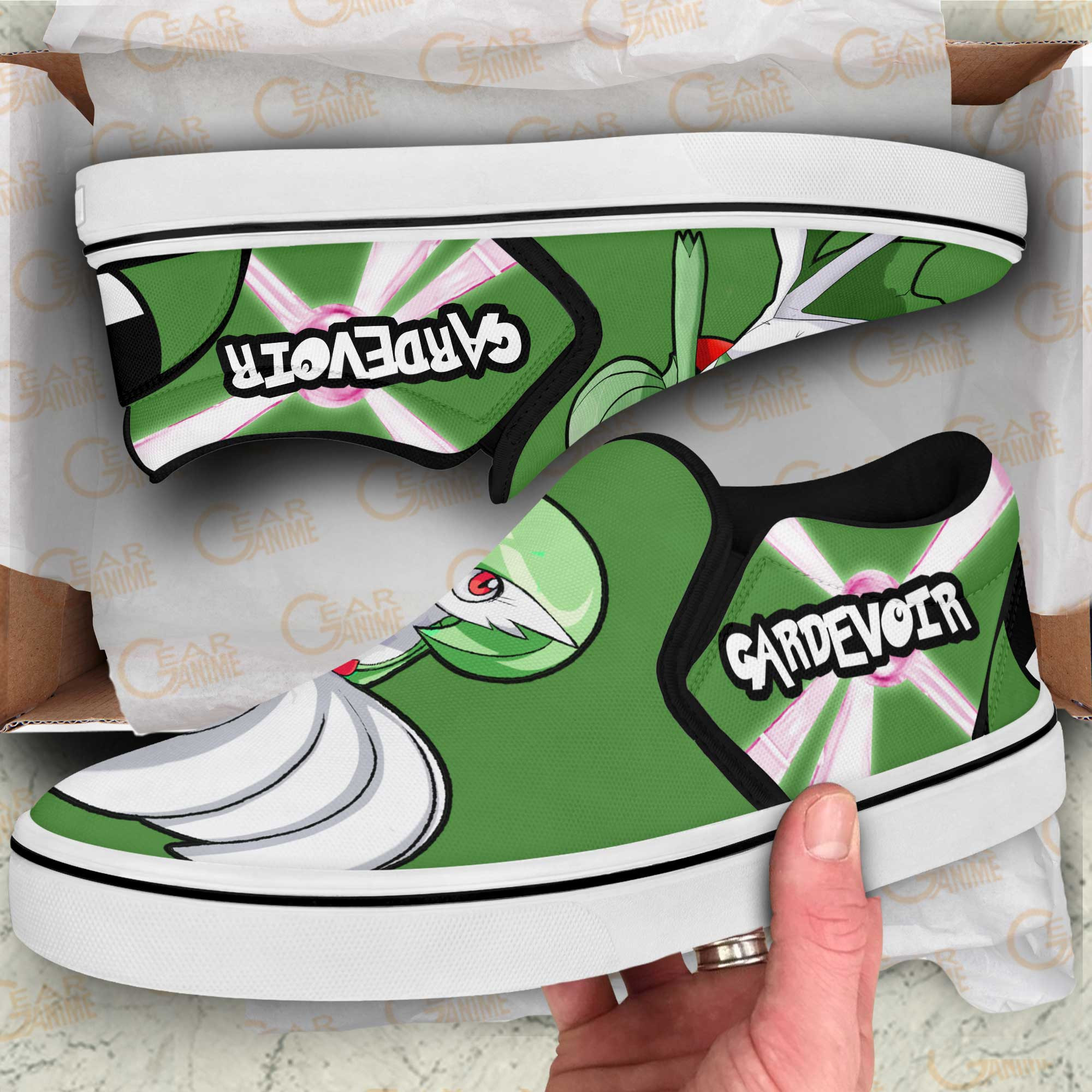 Gardevoir Slip-On Shoes Canvas Pokemon Custom Anime Shoes