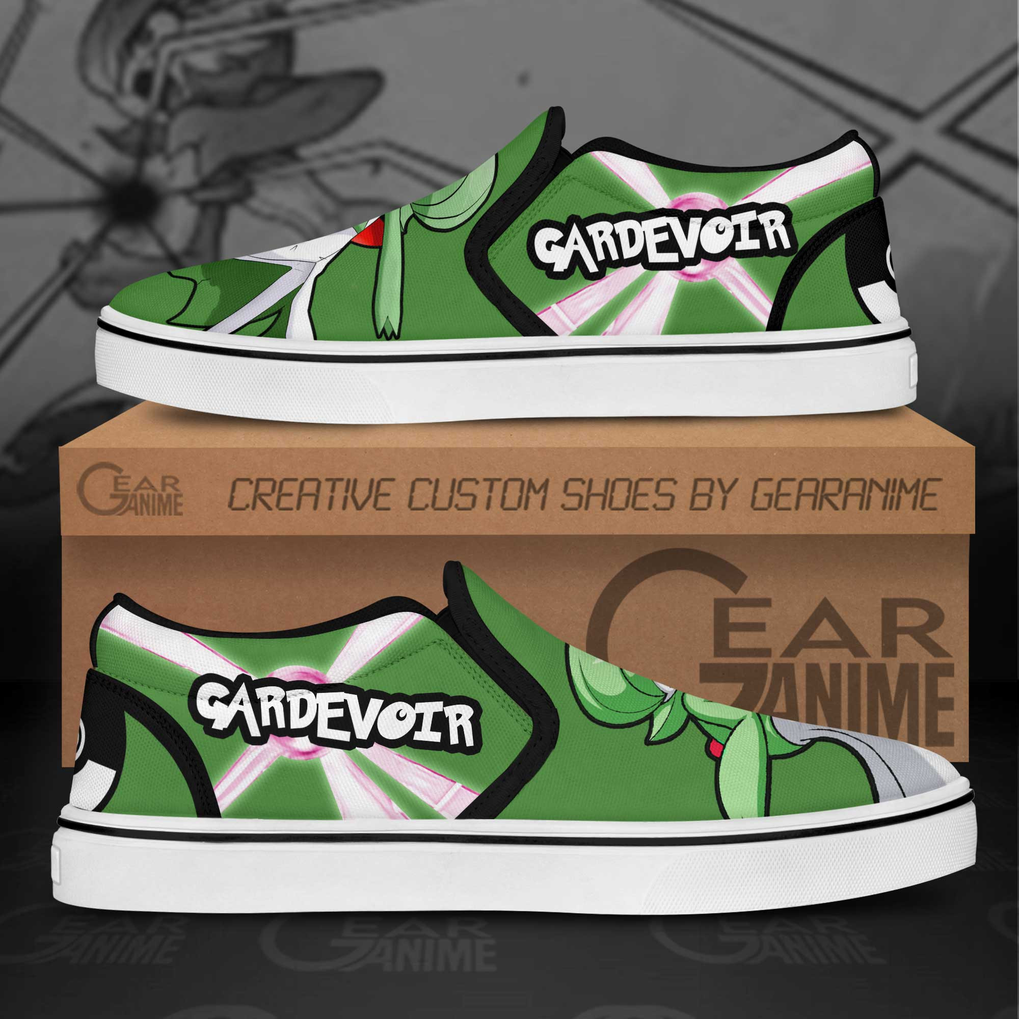 Gardevoir Slip-On Shoes Canvas Pokemon Custom Anime Shoes